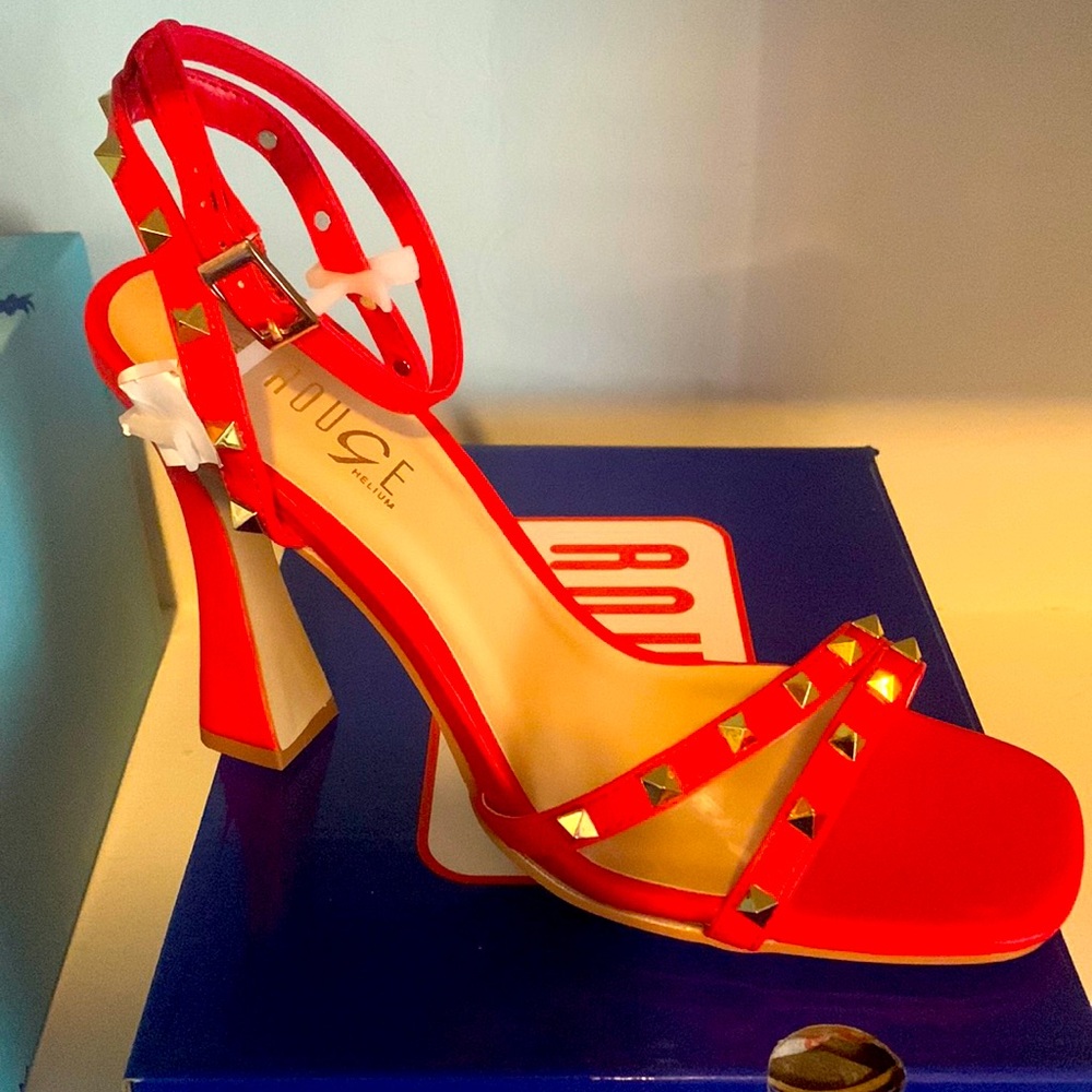 Red studded heels